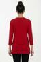 Women's Cotton in Single Jersey Fabric Crew Neck Regular Fit Three Quarter Sleeve Skirt Slit Tunic - 4