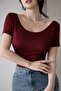 Sally Women's White Backless Bow Detail Blouse Stretch Fabric Viscose Stylish Basic Body - 4