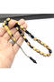 Silver Design Yellow Veined Rare Tonda Ebony Wood Prayer Beads - 2
