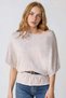 Women's beige boat neck Belt Detail knitted blouse alc-x15403 - 3