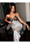 Lace Piece Polka Dot Piece Satin Pajama Set - 3