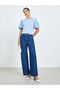 Blue Lace Trim Short Sleeve T-Shirt