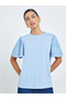 Blue Lace Trim Short Sleeve T-Shirt - 3
