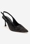 Johanna Black Platinum Stone Women's Heeled Shoes - 3