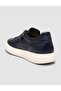 Rivavin 100% Leather Lace-Up Navy Blue Men's Sneaker - 5