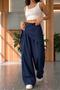 X Nurbeli Women's High Waist Bohemian Asymmetrical Detailed Palazzo Pants - 3