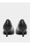 Black Pointed-Toe Kitten Heel Court Shoes - 4