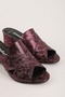 Women's Genuine Leather Mid Boots Heeled Slipper Şhn.1198 Claret Red - 2