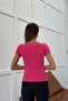 V-Neck Short Sleeve Tshirt Pink - 4