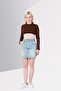 Women Washed Mini Skirts, Blue - 3