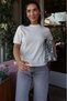 Ecru Crew Neck Women's Knitwear T-Shirt Mg2703 - 7
