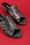 Women's Genuine Leather Mid Boots Heeled Slipper Şhn.1198 Platinum - 3