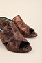 Women's Genuine Leather Mid Boots Heeled Slipper Shhn.1198 Copper - 6