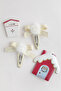 2-Piece Cream Pompom Gold Snap Buckle - 3