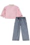 Girl's Cardigan and Shirt Set for Ages 2-5 - Pink - 3