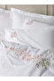 3D Embroidered Double Satin Duvet Cover Set Floret White - 2