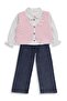 Girl's Vest Set Shirt Set for Ages 2-5 - Pink - 4