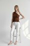 Women's Brown One-Shoulder Knitwear Blouse - 3