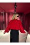 Tie-Up Neckline Elastic Waist Blouse - 6