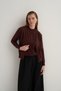 Women's Viscose Knitwear T-Shirt Cardigan Set Brown