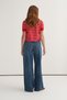 Women's Viscose Knitwear T-Shirt Cardigan Set Ecru Striped - 4
