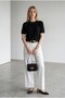 Women's Black Ribbon Detail Knitwear Blouse