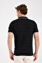 AClub Sierra Örme Kumaş Viskon Karışımlı Slim Fit Siyah Polo Yaka Erkek Düz Polo Shirt - 8