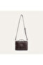 Women's Black Leather Look Buckle Shoulder Bag