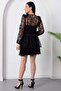 Flock Print Patterned Layers Tulle Dress Ny3104-1 - 7