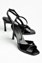 Lesley Cross Strap Black Patent Leather Single Strap Women's Shoes - 2