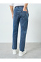 Men Washed Chambray Trousers with Cut and Sew Detail - 5