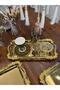 6 Pieces Baton Japanese Rose Gold Presentation Tray & Coffee & Cake/ Pastry Serving Tray 32cm - 6