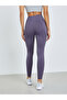 Purple Broad Waist Side Pocket Leggings - 4