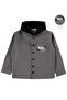 Double Pocket Hooded Shirt for 6-9 Years Old - Gray