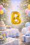 Gold Letter B Foil Balloon – Flying Party Concept (40 cm)