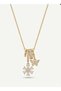 Meyra 316L Steel Women's Necklace - Multi-Charm Non-Tarnish Gold Necklace with Sparkling Flower and Butterfly Figures - 2