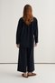 Women's Culotte Pants Shirt Set Navy Blue - 4