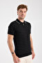 AClub Sierra Örme Kumaş Viskon Karışımlı Slim Fit Siyah Polo Yaka Erkek Düz Polo Shirt - 5