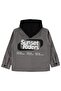 Double Pocket Hooded Shirt for 6-9 Years Old - Gray - 2
