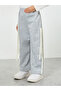 Toddler girl wide leg jogger with side lace and bow applique