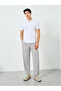 Men Grey Slant Pocket Pleated Straight Leg Pants - 2