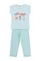 Mermaid Printed 10-13 Years Old Pajama Set - Green 13-14 Years Old