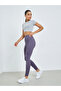 Purple Broad Waist Side Pocket Leggings