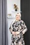 Cotton Dresses in Viscose Package, Patterned Half-Buttoned Anti-Sweat Hijab Dress - 6