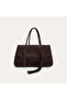 Women's Brown Tasseled Covered Suede Leather Handbag
