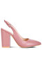Women's Block Heel Pointed Toe Sandals in Blush - 2