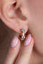 Women's Heart Model Zircon Stone Hoop Earrings - 2
