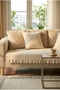 Linen Cotton Sofa Cover Frilly Cream 90X200 cm Stylish and Natural Look - 3