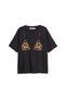 Leo Bikini Printed Relaxed Fit Black Women's Tshirt