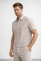 Men's Beige Floral Print Short Sleeve Regular Fit Summer Shirt, Pack of Cotton - 2
